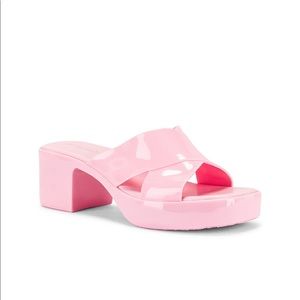 Mule sandal heels with platform